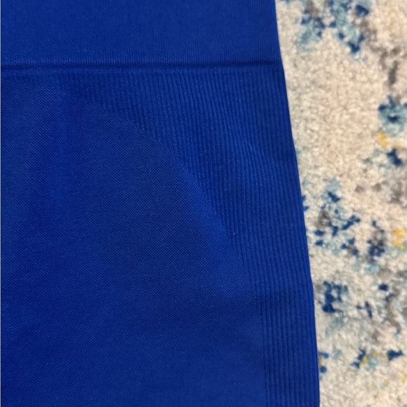 SET Active Blue Ribbed Spandex Shorts - Picture 3 of 3